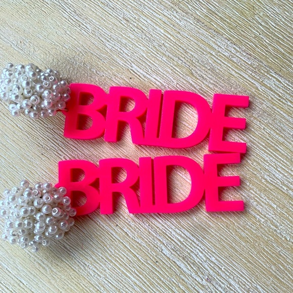 Jewelry - Neon pink bride earrings